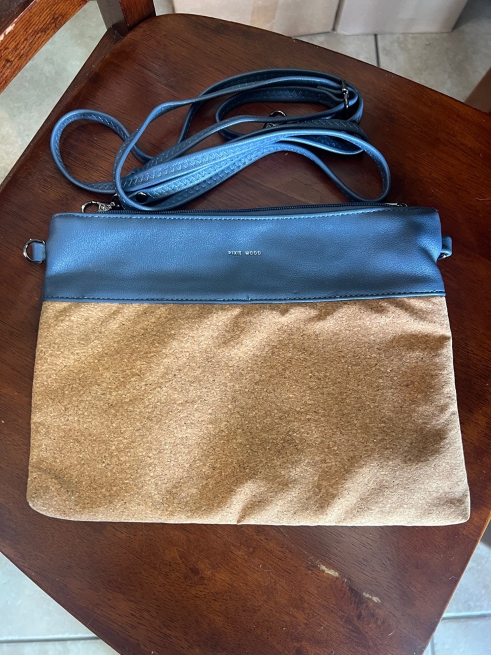 Pixie Mood Navy and Camel Two-Tone Crossbody